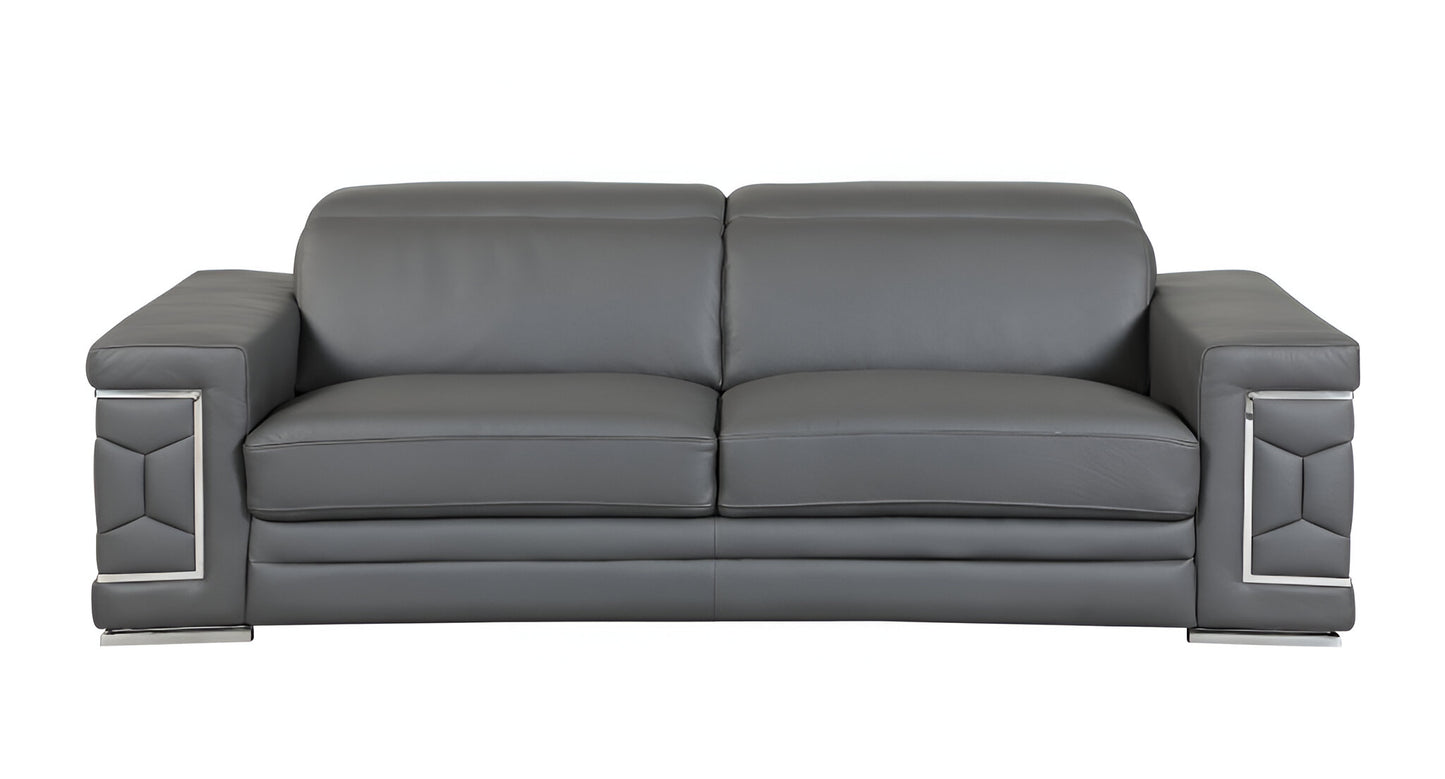 The Varenza – Dark Gray Italian Leather Sofa