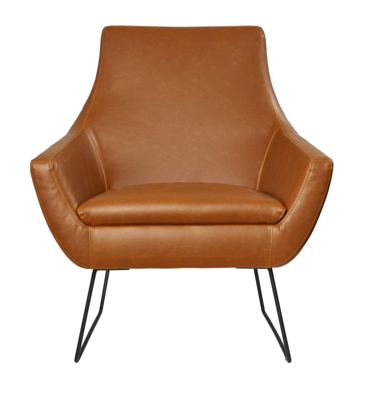 The Congaree – Brown & Black Faux Leather Distressed Arm Chair
