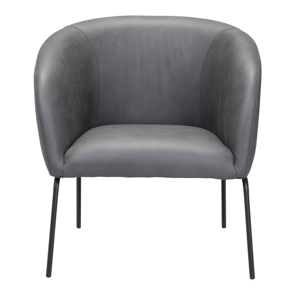 The Kamden – Gray & Black Faux Leather Club Chair
