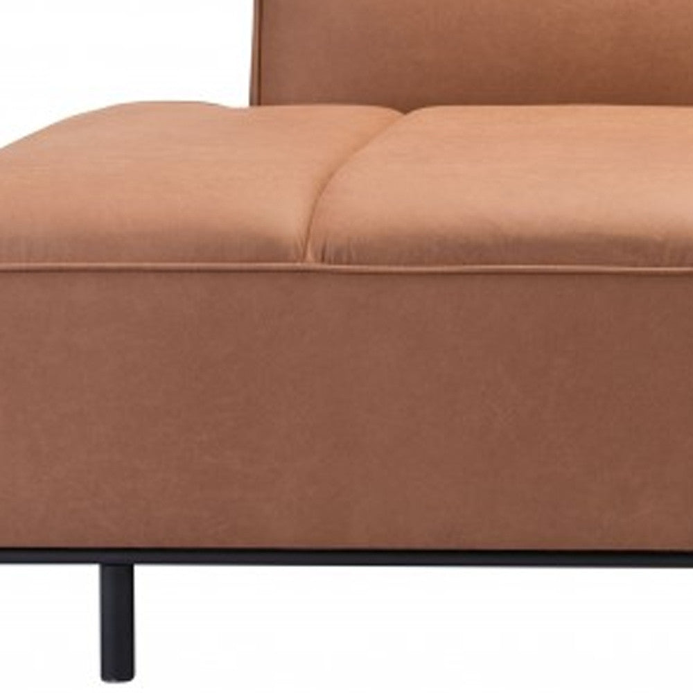 Orion Modern Sofa – Brown Faux Leather