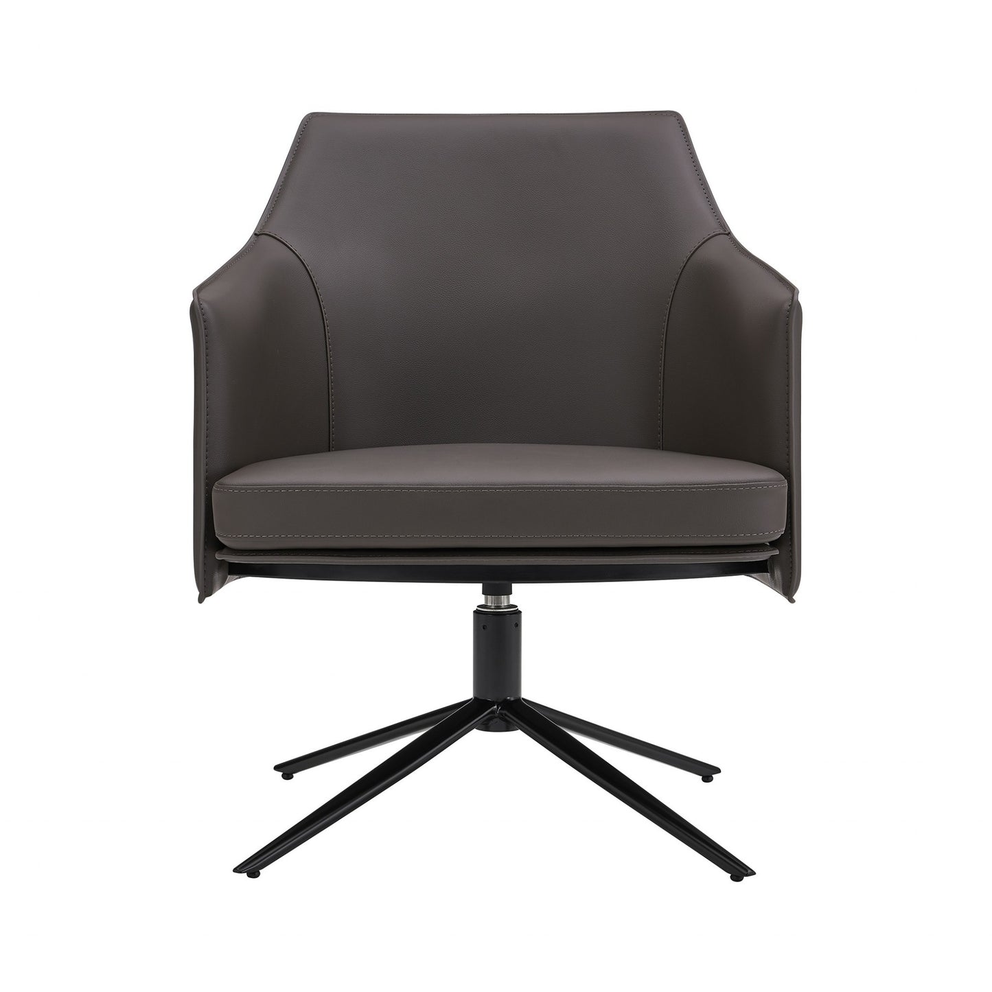 The Wescott – Gray & Black Faux Leather Swivel Lounge Chair