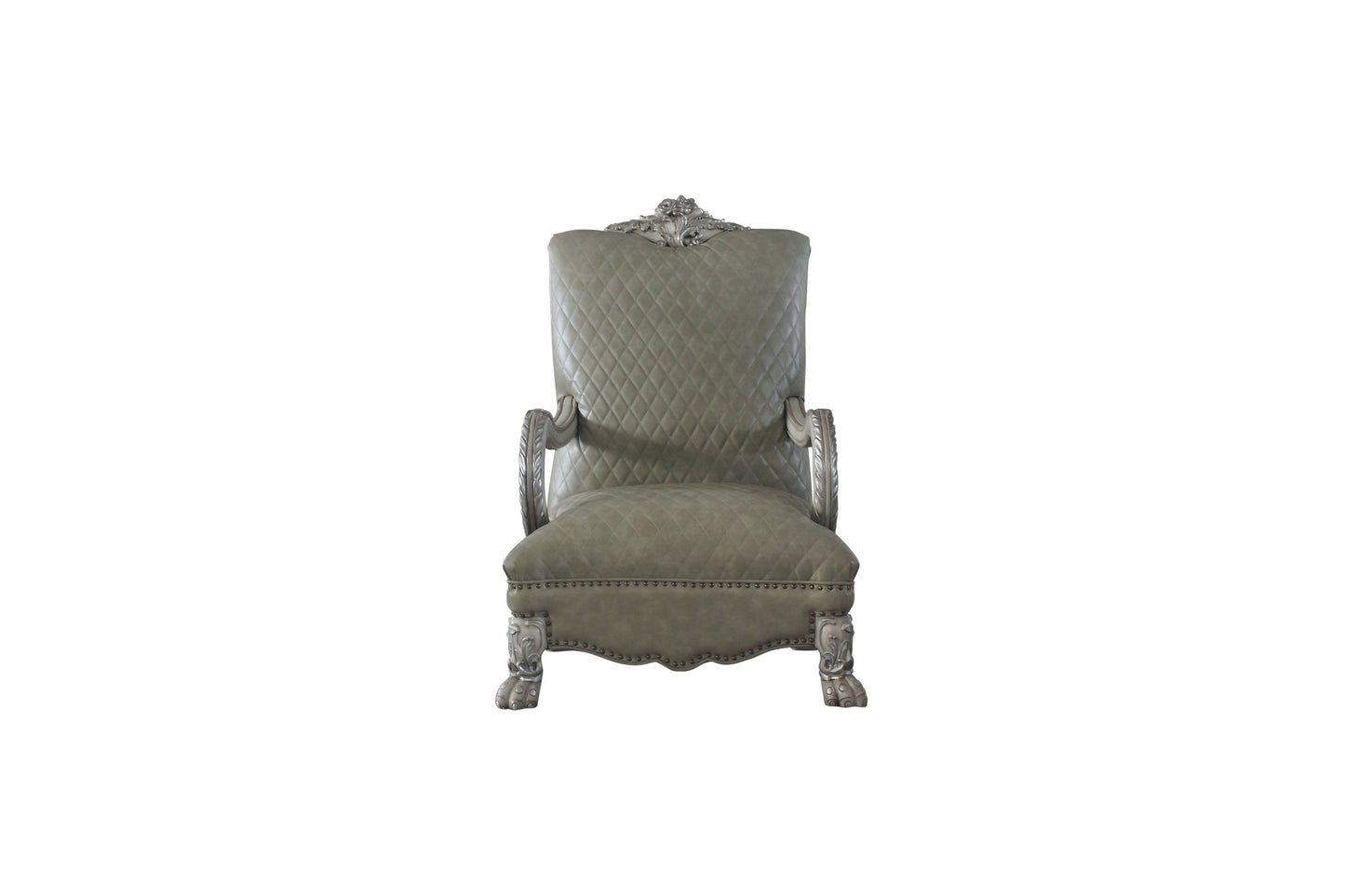 The Caelric – Bone Faux Leather Arm Chair