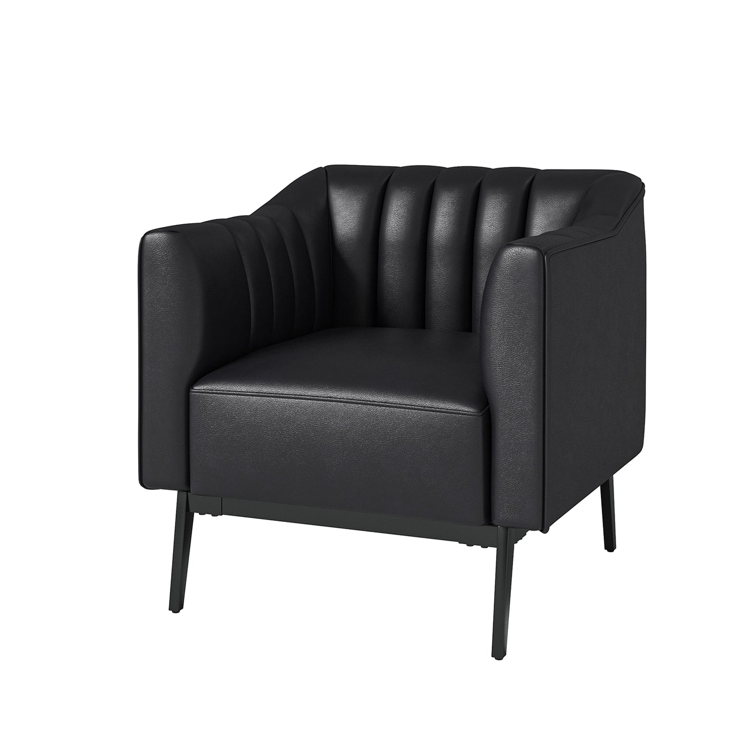 Alfons Chair – Black Channel-Tufted Accent Chair