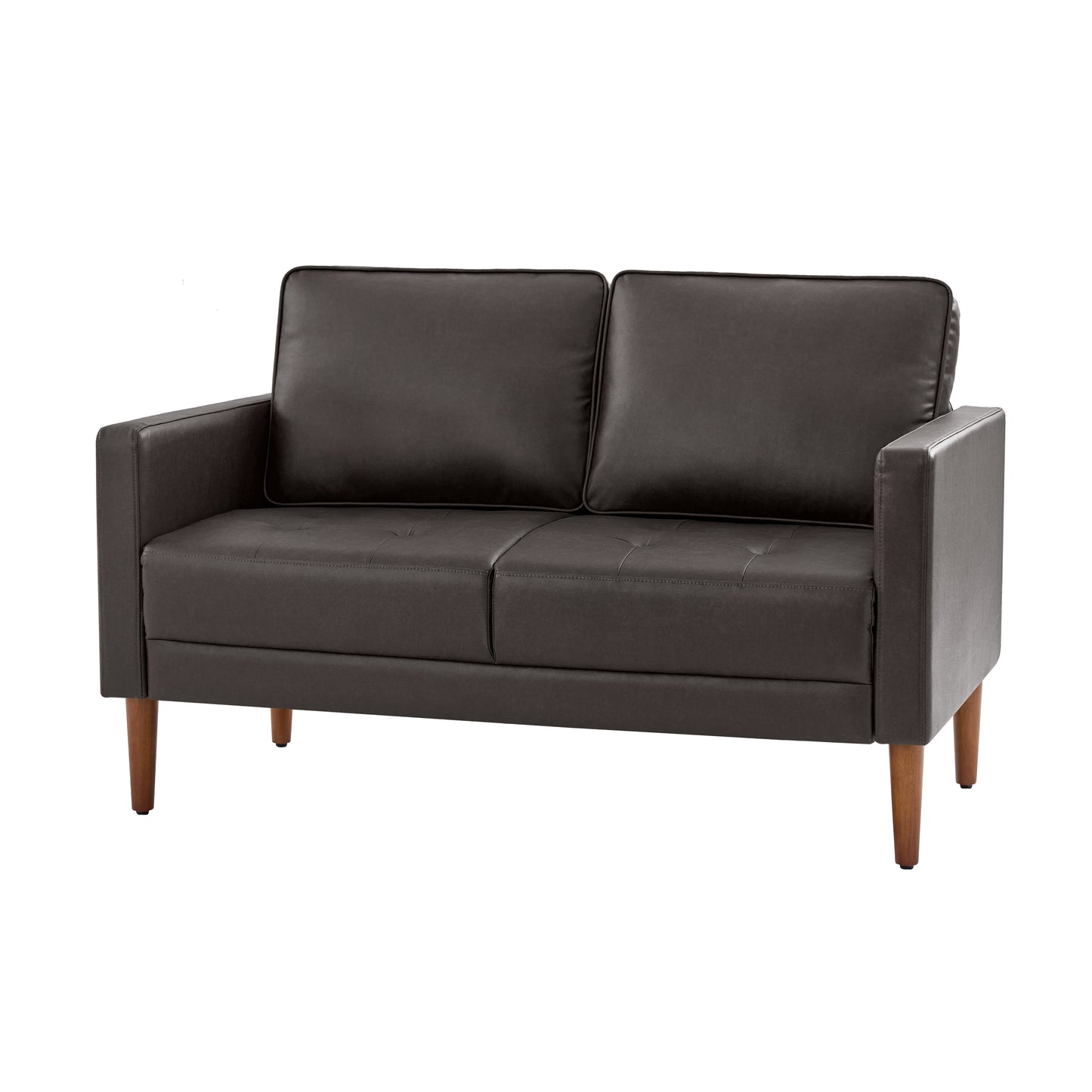 Salma Sofa – Brown Mid-Century Tufted Loveseat