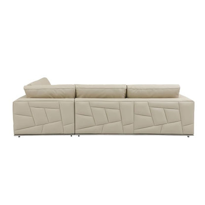 The Valerio – Cream Italian Leather Right-Arm Facing Sectional