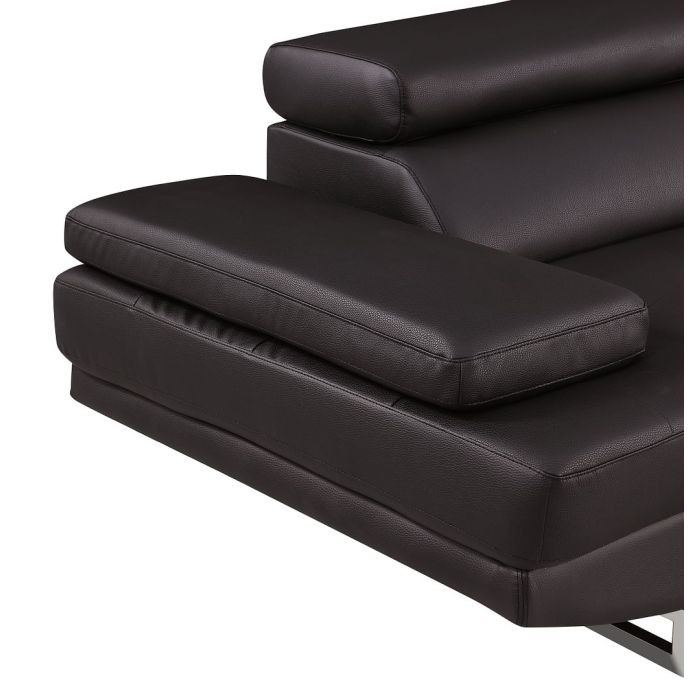 The Ravello – Brown Leather Left-Arm Facing Chaise Sectional