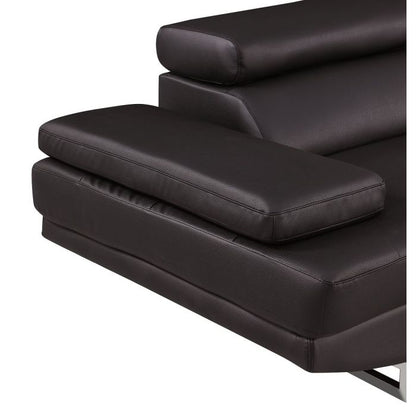 The Ravello – Brown Leather Left-Arm Facing Chaise Sectional
