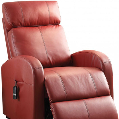 The Varelli – Red Tufted Faux Leather Power Lift Assist Recliner