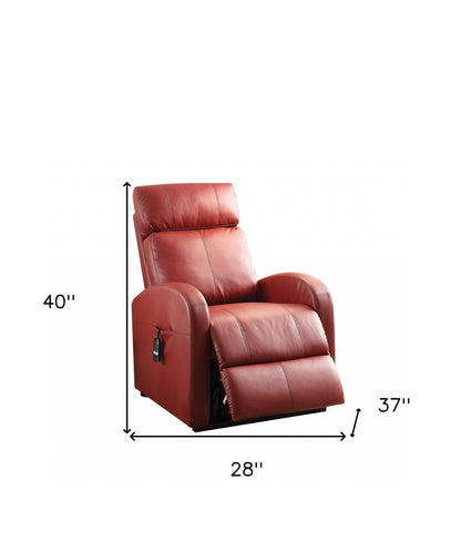 The Varelli – Red Tufted Faux Leather Power Lift Assist Recliner