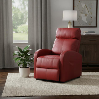 The Varelli – Red Tufted Faux Leather Power Lift Assist Recliner