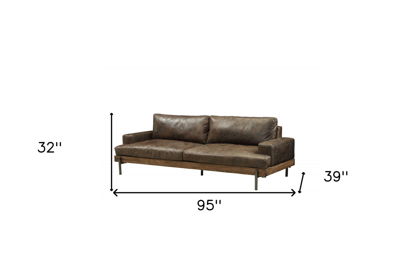 Comstock Leather Sofa - Chocolate