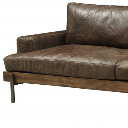 Comstock Leather Sofa - Chocolate