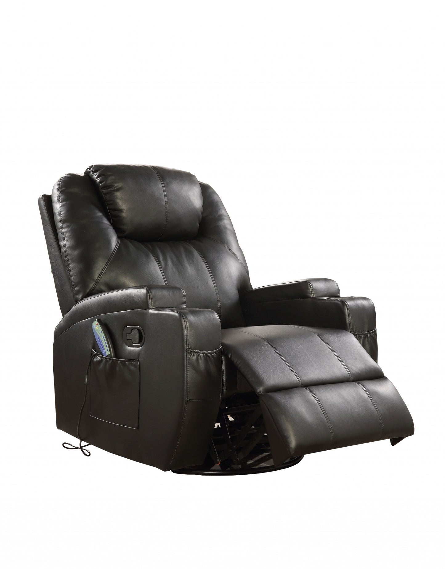 Barnett Heated Massage Recliner – Black Leather Match
