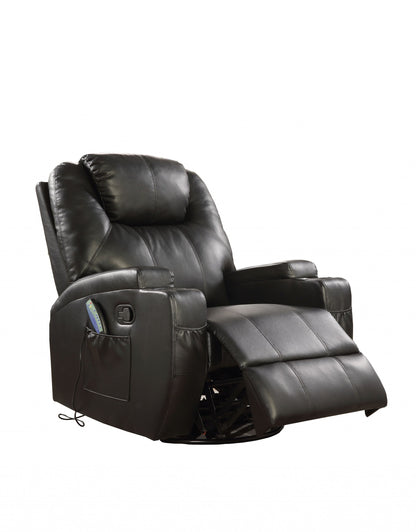 Barnett Heated Massage Recliner – Black Leather Match