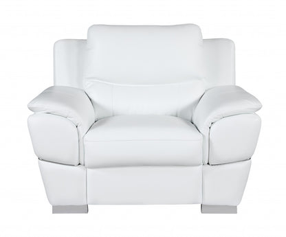 The Bellamy – 3-Piece White Genuine Leather Seating Set