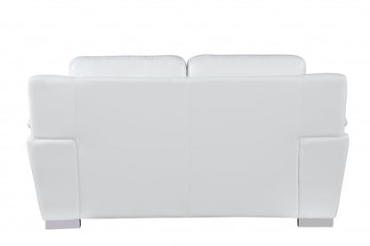 The Bellmere – White & Silver Faux Leather Loveseat