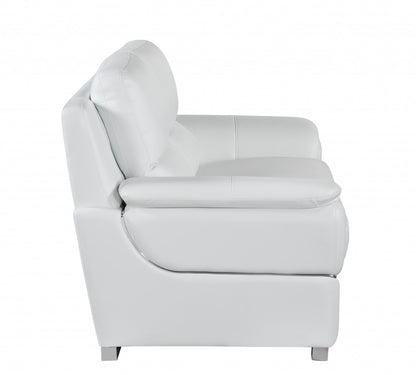 The Bellmere – White & Silver Faux Leather Loveseat