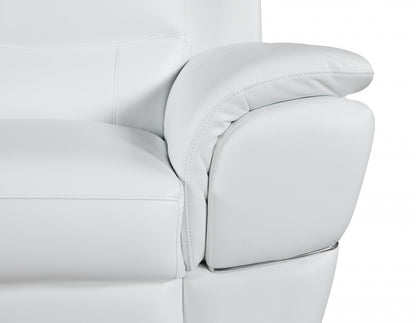 The Bellmere – White & Silver Faux Leather Loveseat