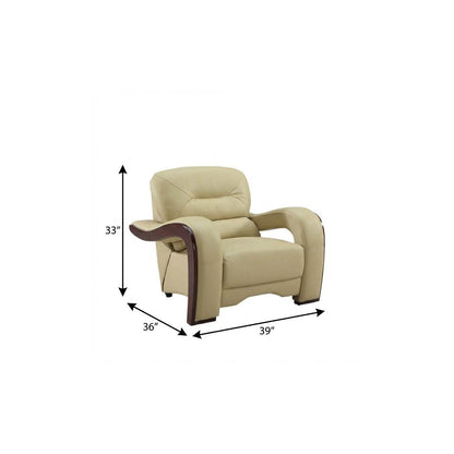 Collins Leather Arm Chair – Beige