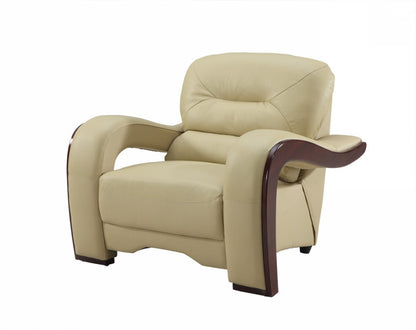 Collins Leather Arm Chair – Beige