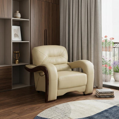 Collins Leather Arm Chair – Beige