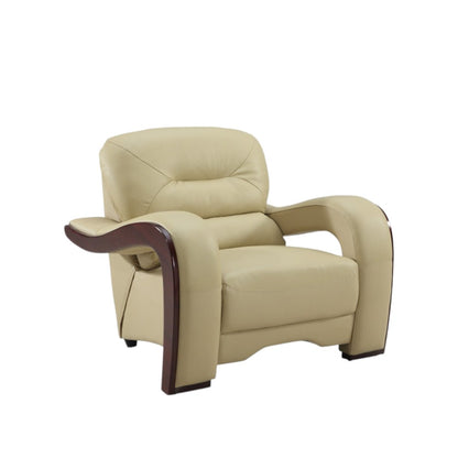 Collins Leather Arm Chair – Beige