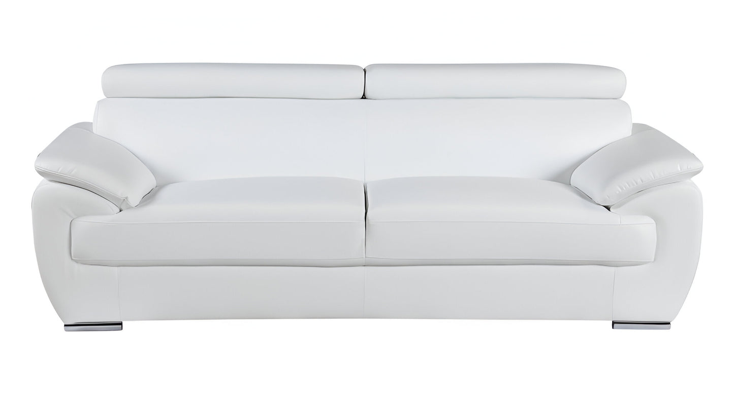 Sterling Leather Sofa – White