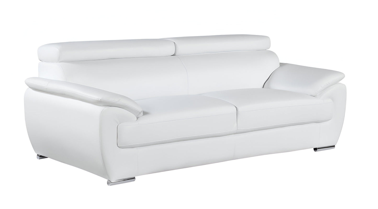 Sterling Leather Sofa – White