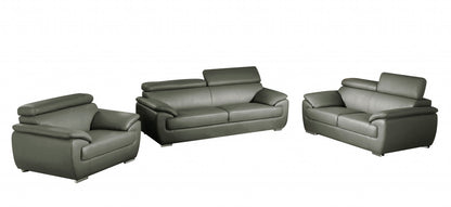 Carter Leather Seating Set – Gray
