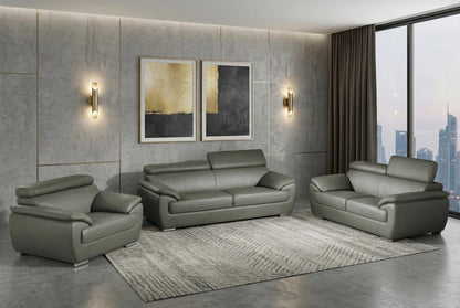Carter Leather Seating Set – Gray