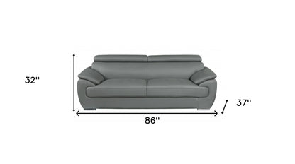 Carter Leather Sofa – Gray