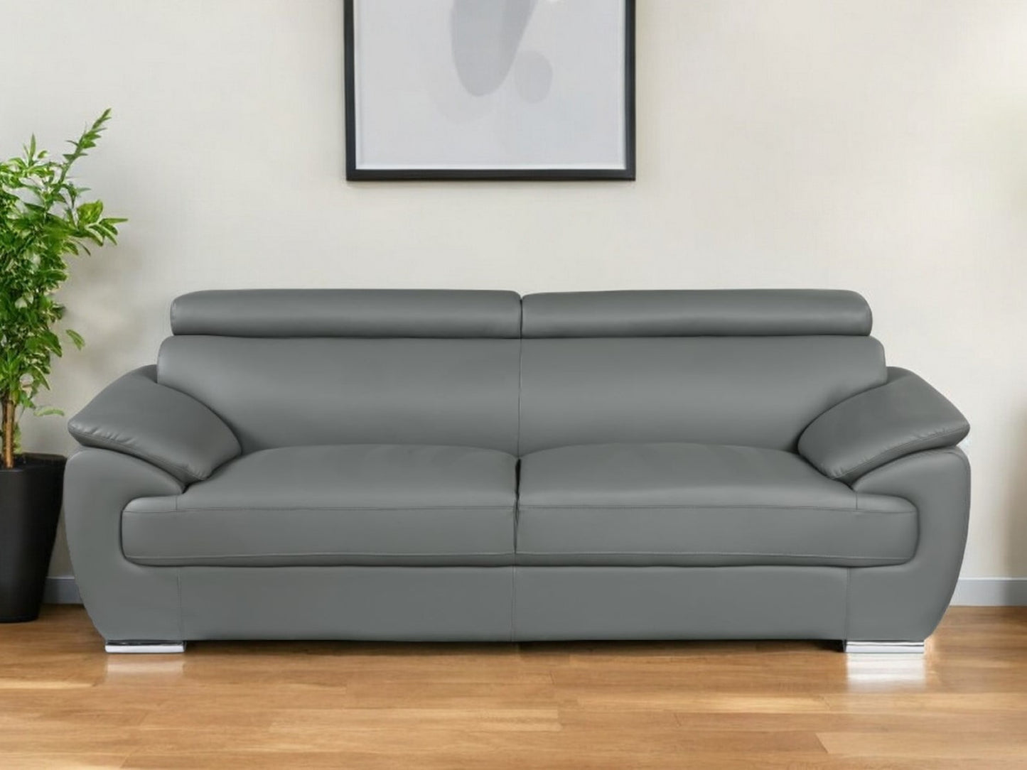 Carter Leather Sofa – Gray