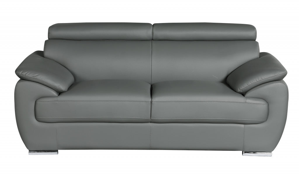 Carter Faux Leather Loveseat – Gray