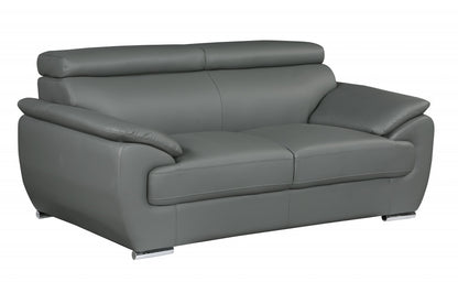 Carter Faux Leather Loveseat – Gray