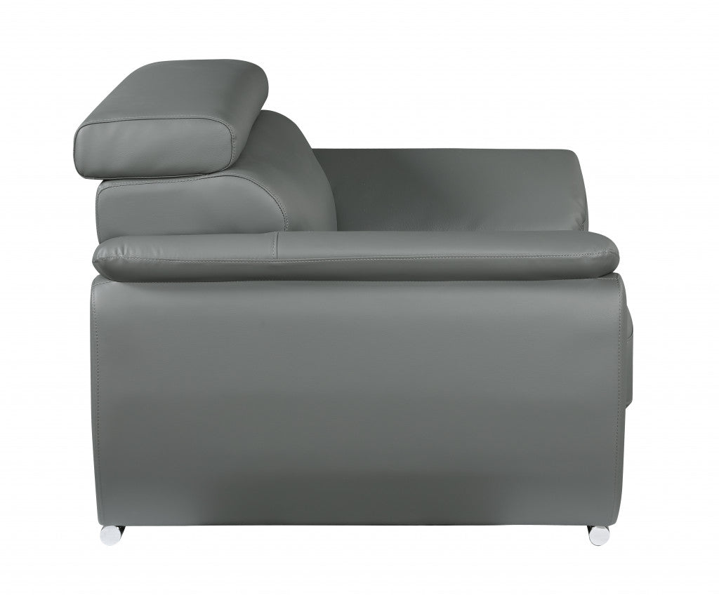 Carter Faux Leather Loveseat – Gray
