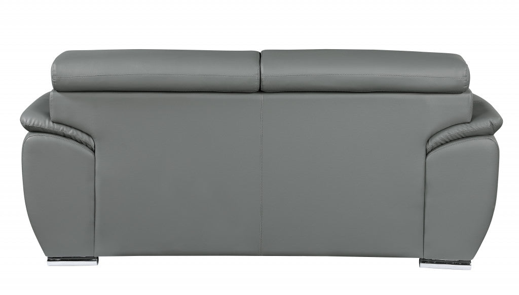 Carter Faux Leather Loveseat – Gray