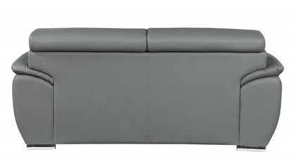 Carter Faux Leather Loveseat – Gray