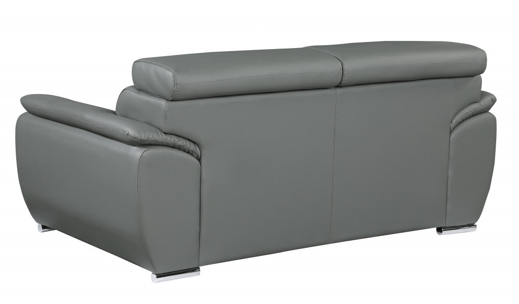 Carter Faux Leather Loveseat – Gray