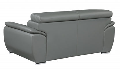 Carter Faux Leather Loveseat – Gray