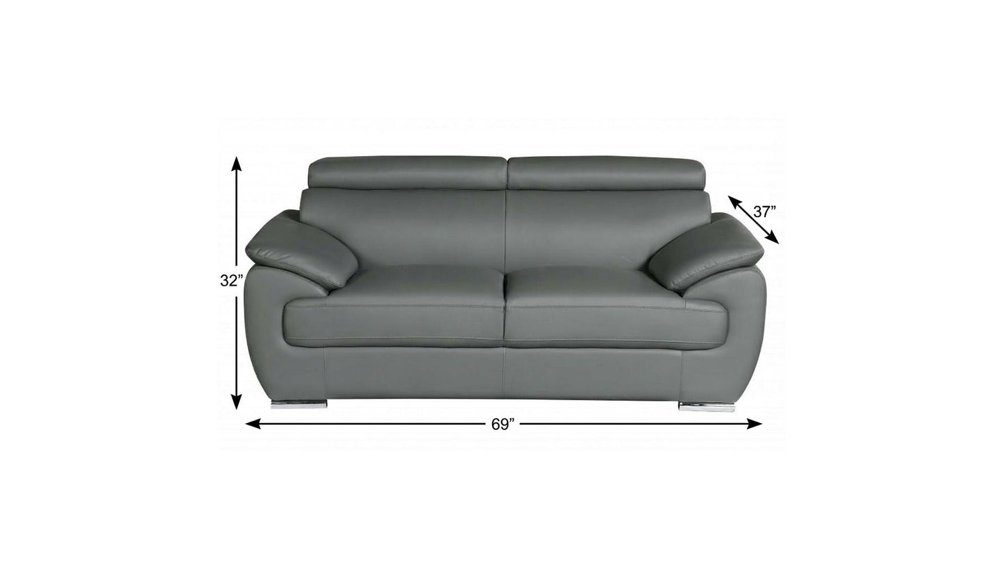 Carter Faux Leather Loveseat – Gray