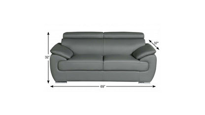 Carter Faux Leather Loveseat – Gray