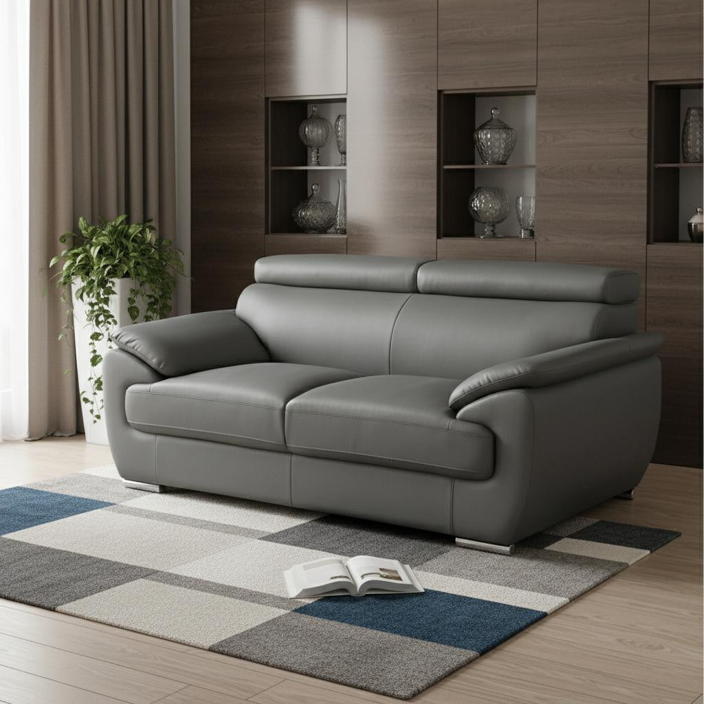 Carter Faux Leather Loveseat – Gray