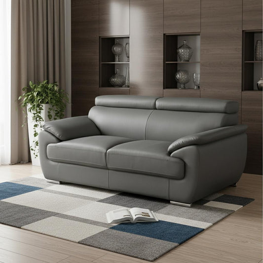 Carter Faux Leather Loveseat – Gray