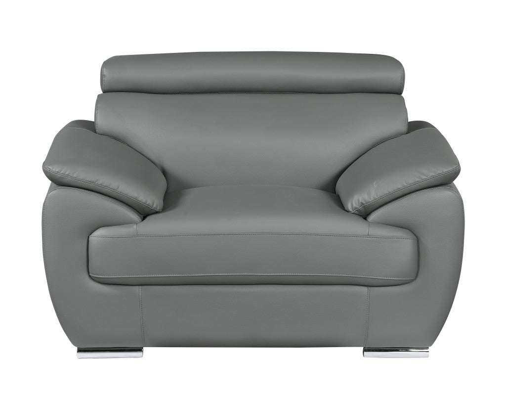 Carter Leather Chair and a Half – Gray