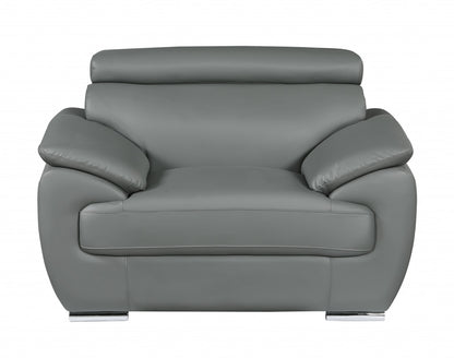 Carter Leather Chair and a Half – Gray