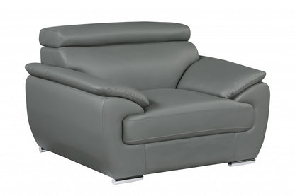 Carter Leather Chair and a Half – Gray