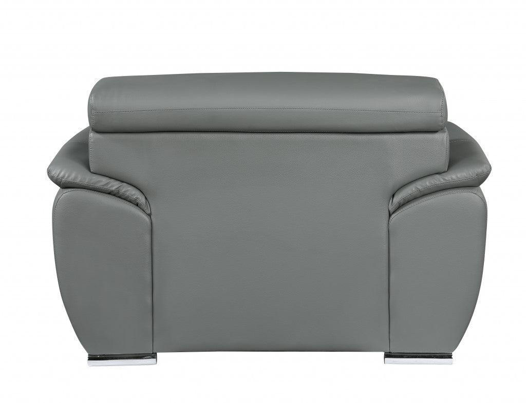 Carter Leather Chair and a Half – Gray