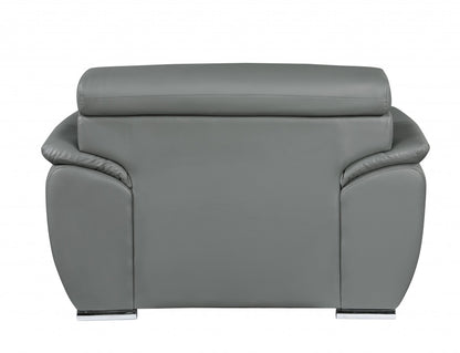 Carter Leather Chair and a Half – Gray