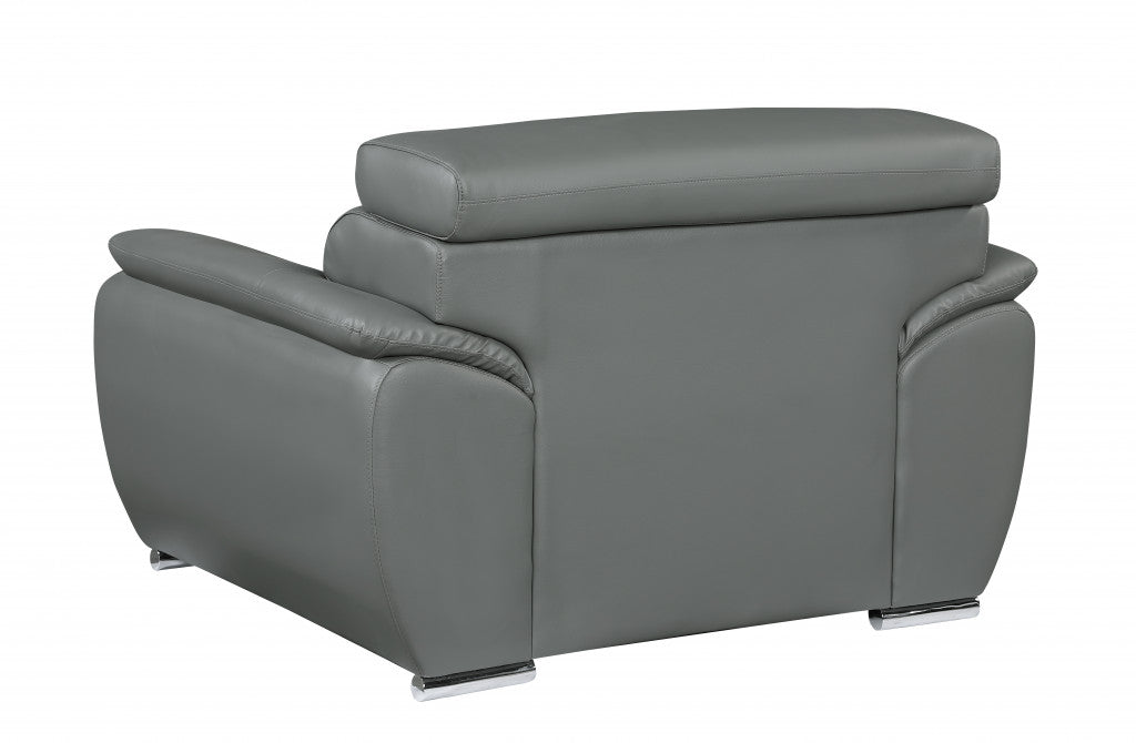 Carter Leather Chair and a Half – Gray