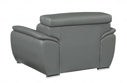Carter Leather Chair and a Half – Gray